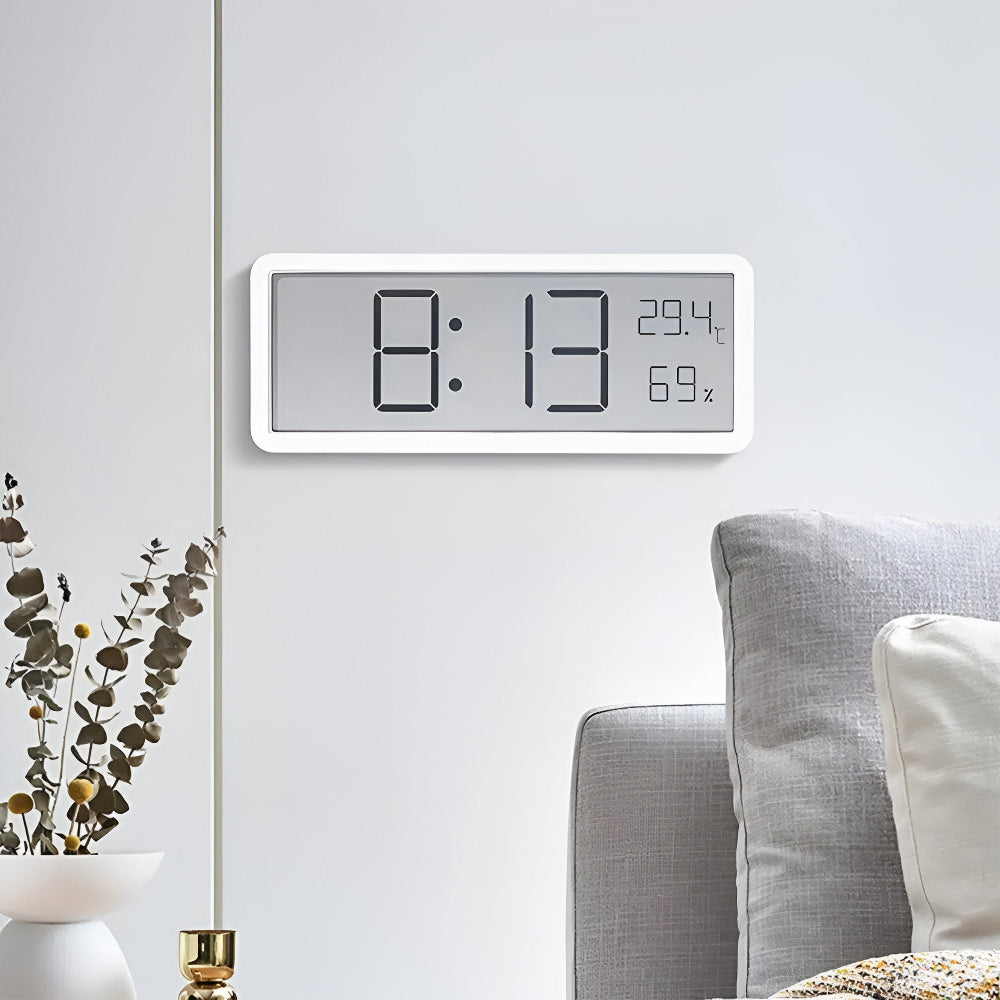 Digitalt LED-vægur med temperatur og luftfugtighed