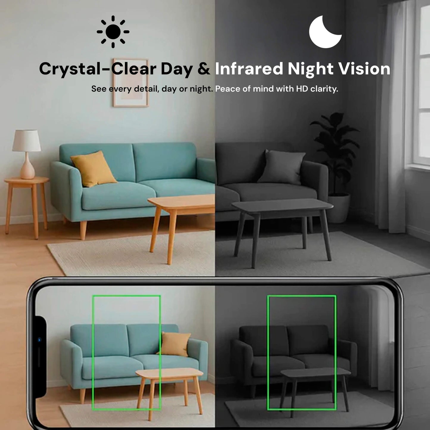 Diskret trådløst kamera med 1080P HD og lyd til overvågning