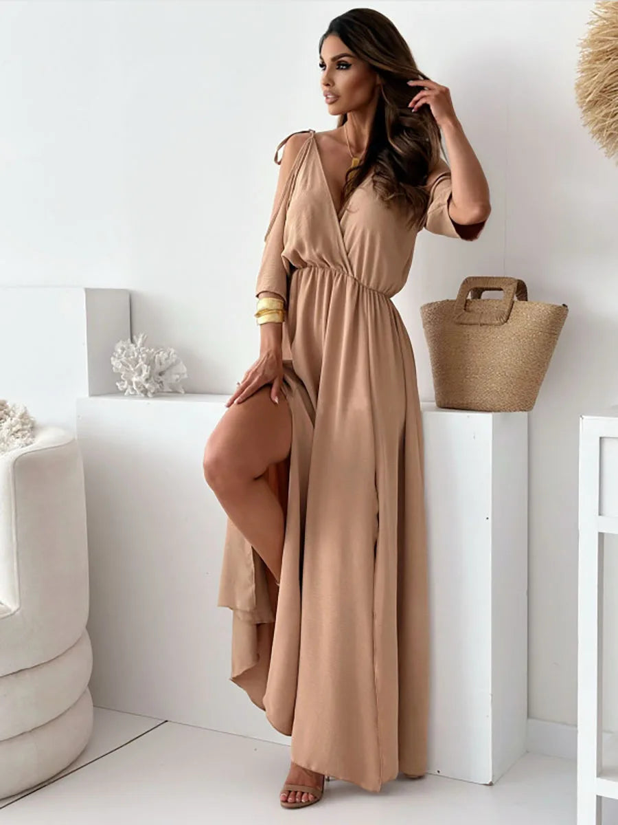 Elegant cold shoulder-maxikjole