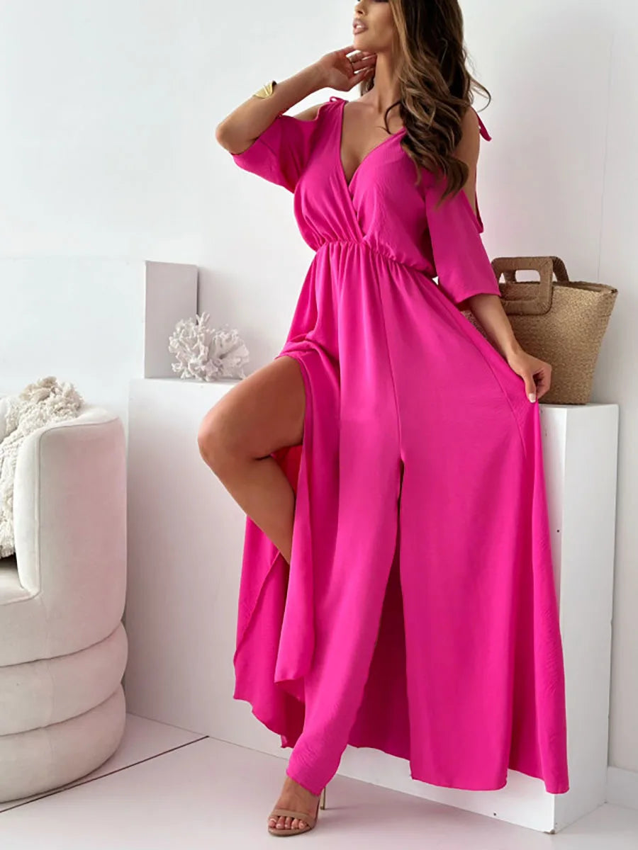 Elegant cold shoulder-maxikjole