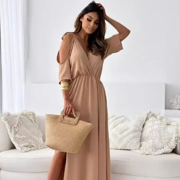 Elegant cold shoulder-maxikjole