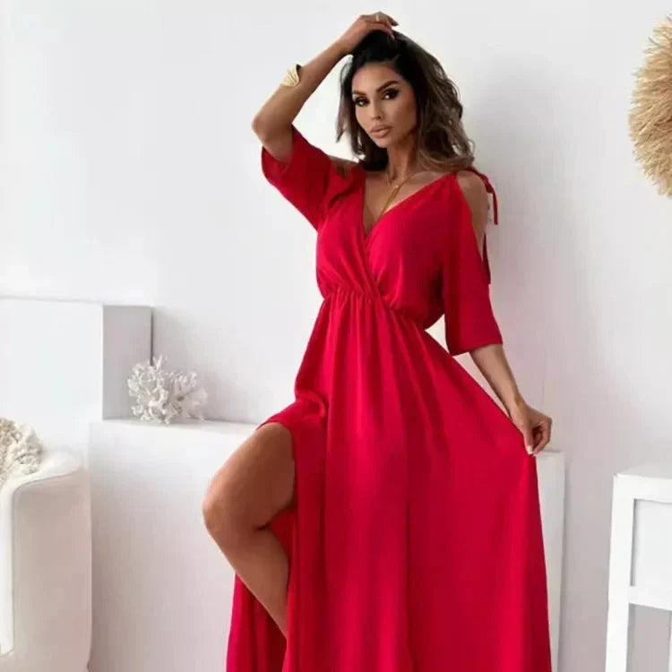 Elegant cold shoulder-maxikjole