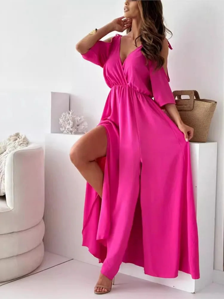 Elegant cold shoulder-maxikjole
