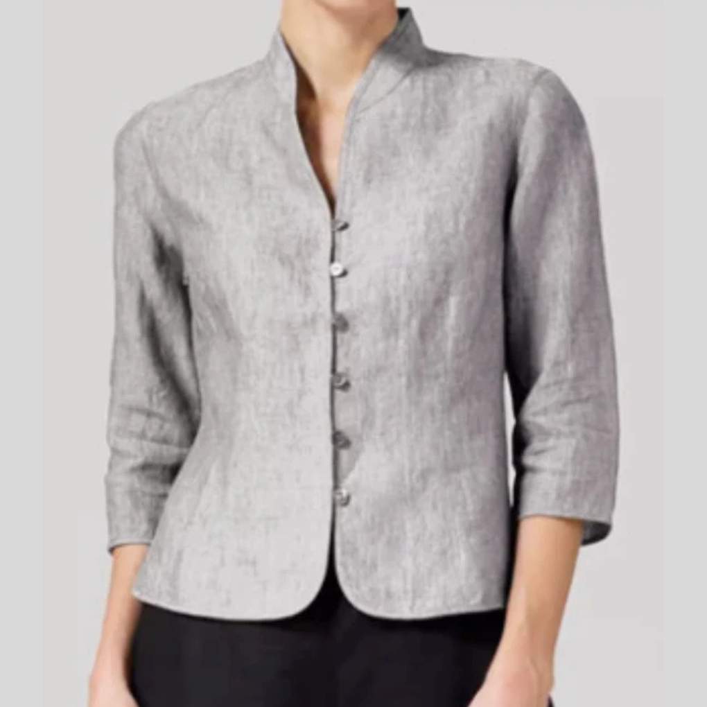 Elegant damebluse med ståkrave
