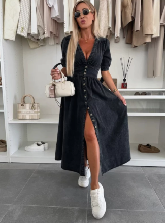 Elegant denimkjole - komfortabel og chik
