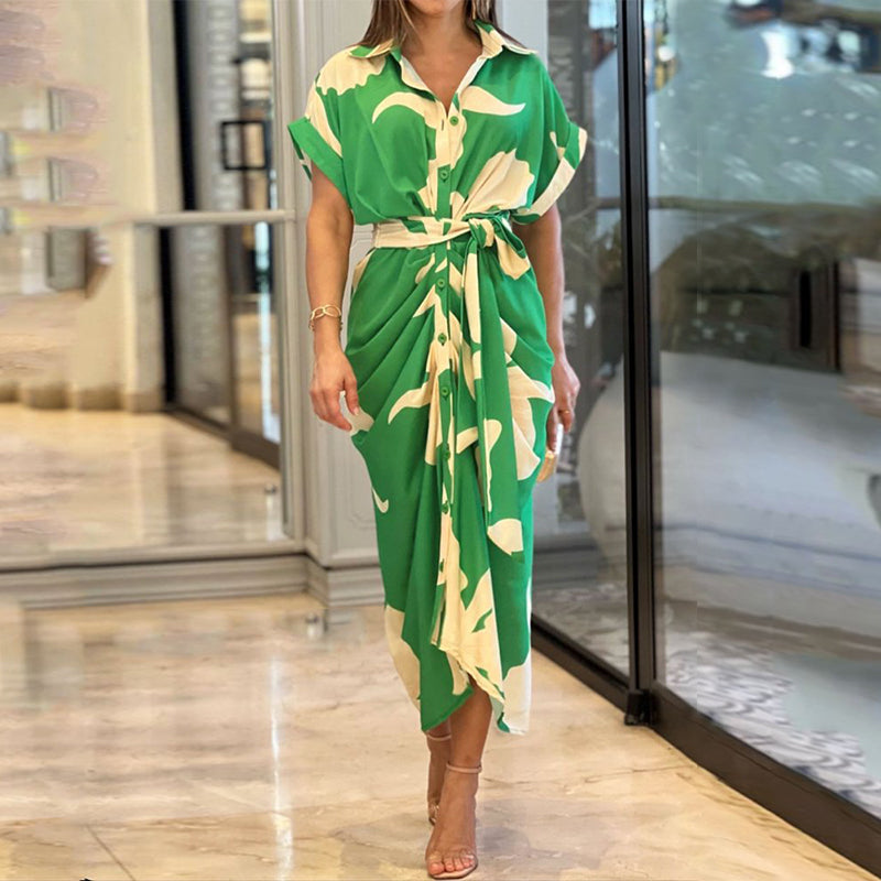 Elegant draperet sommerkjole for stilfuld komfort