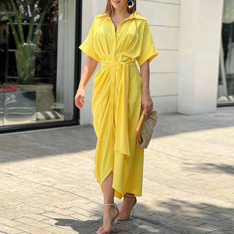 Elegant draperet sommerkjole for stilfuld komfort