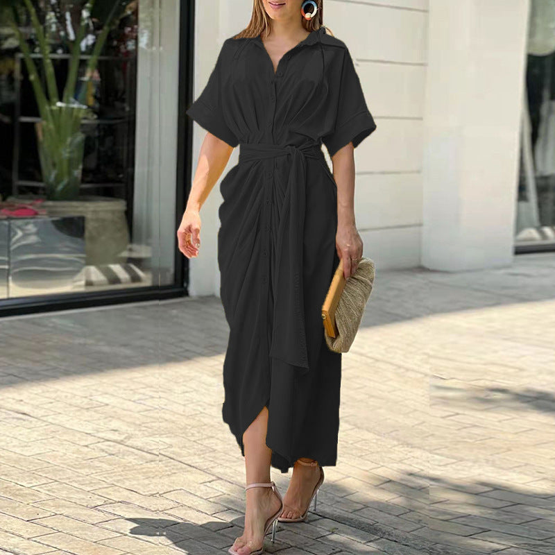 Elegant draperet sommerkjole for stilfuld komfort