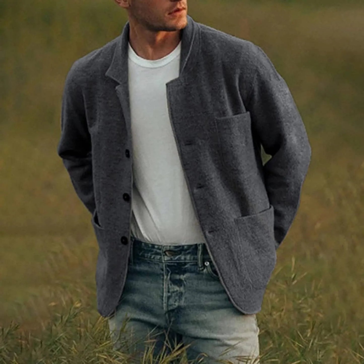 Elegant herreblazer med lommer