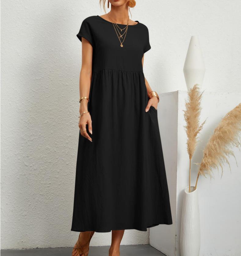 Elegant midikjole med afslappet pasform
