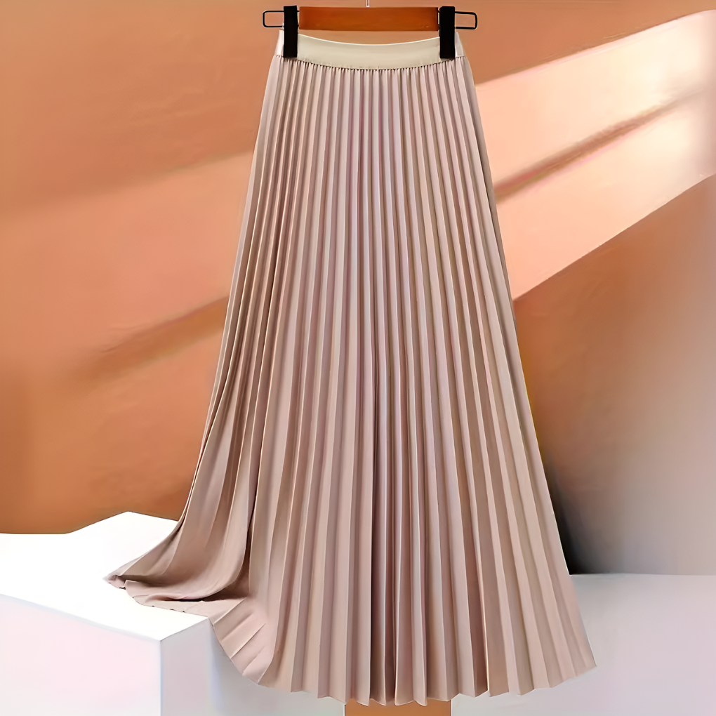 Elegant plisseret midinederdel til damer