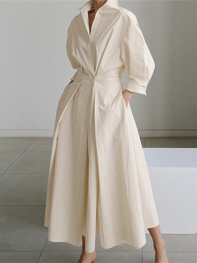 Elegant skjortekjole med knapper
