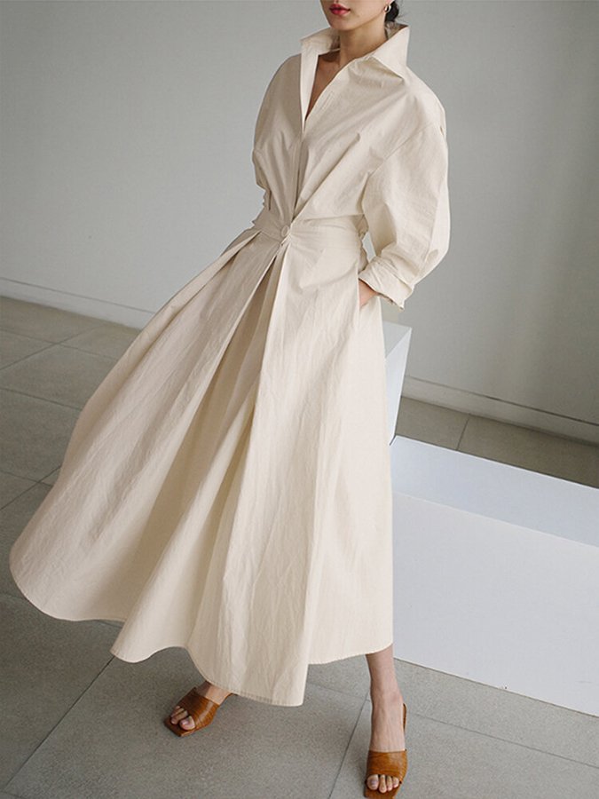 Elegant skjortekjole med knapper