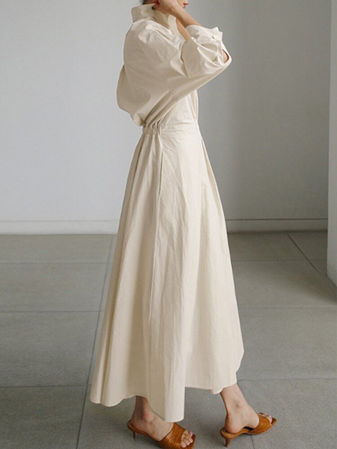 Elegant skjortekjole med knapper