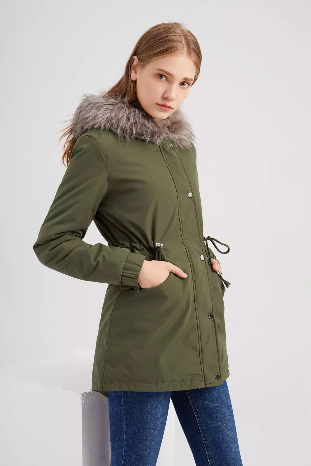 Elegant vinterparka med praktiske lommer