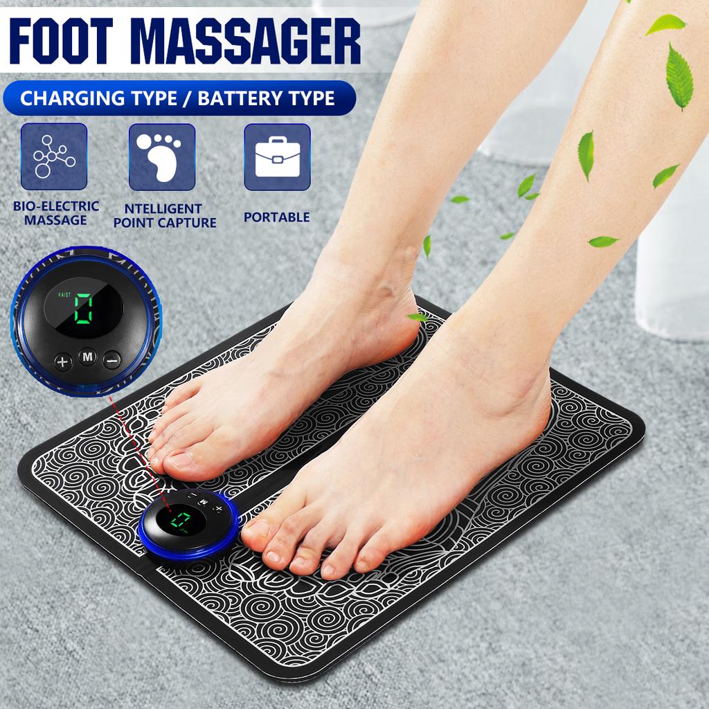 EMS-fodstimulator med akupressur og 9 niveauer