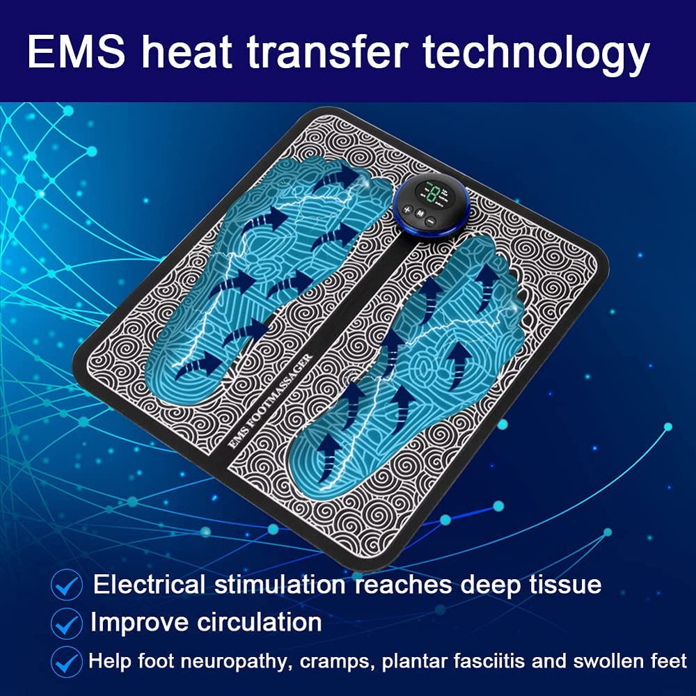 EMS-fodstimulator med akupressur og 9 niveauer