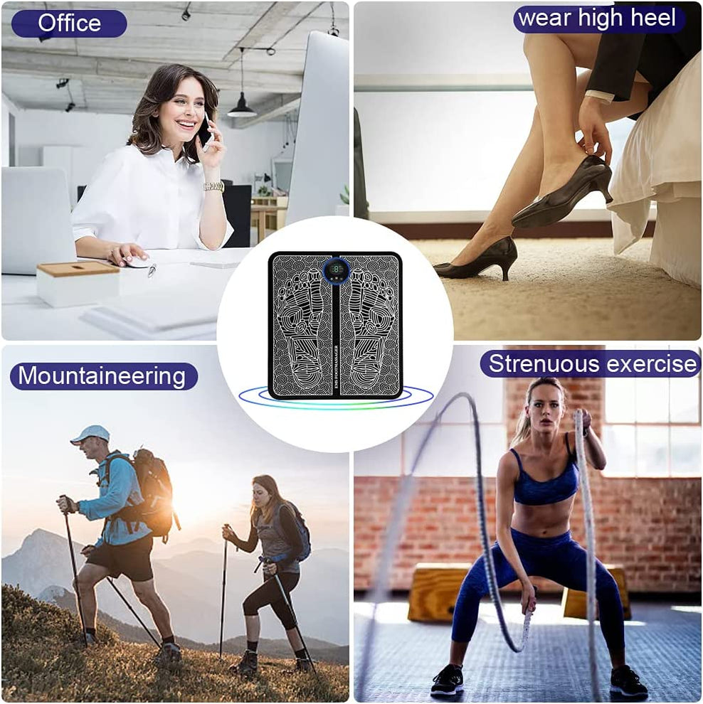 EMS-fodstimulator med akupressur og 9 niveauer