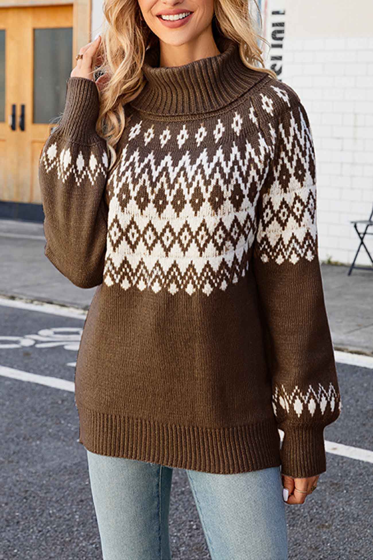 Fair Isle-rullekravetrøje til damer