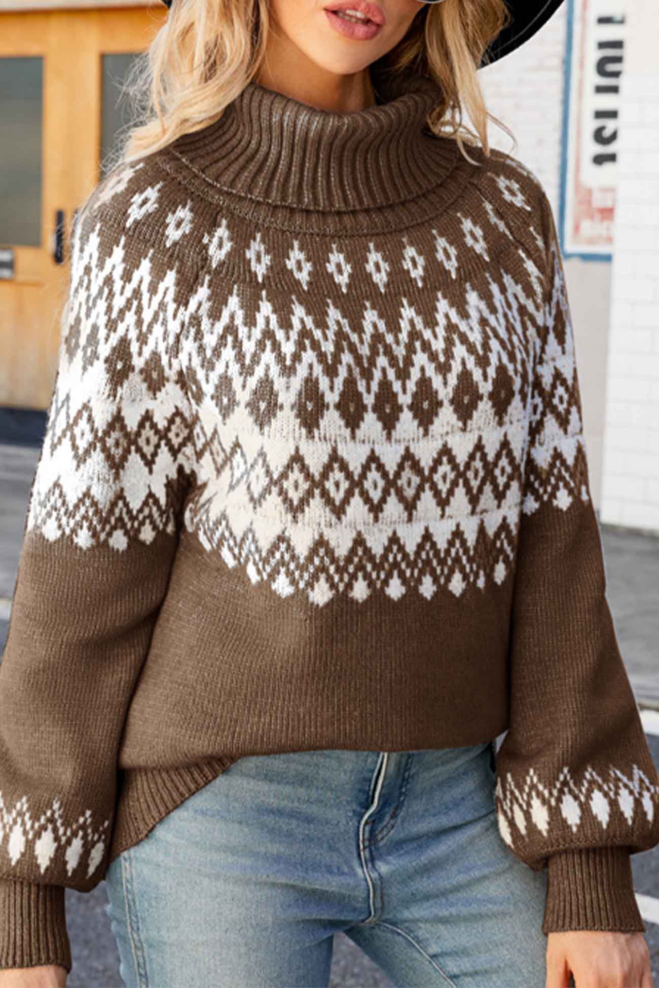 Fair Isle-rullekravetrøje til damer