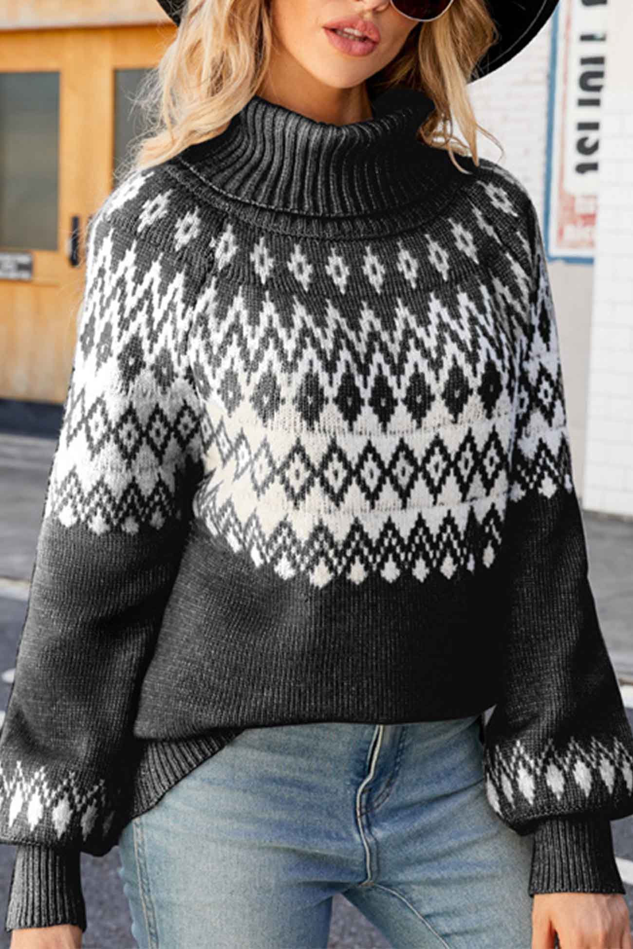 Fair Isle-rullekravetrøje til damer
