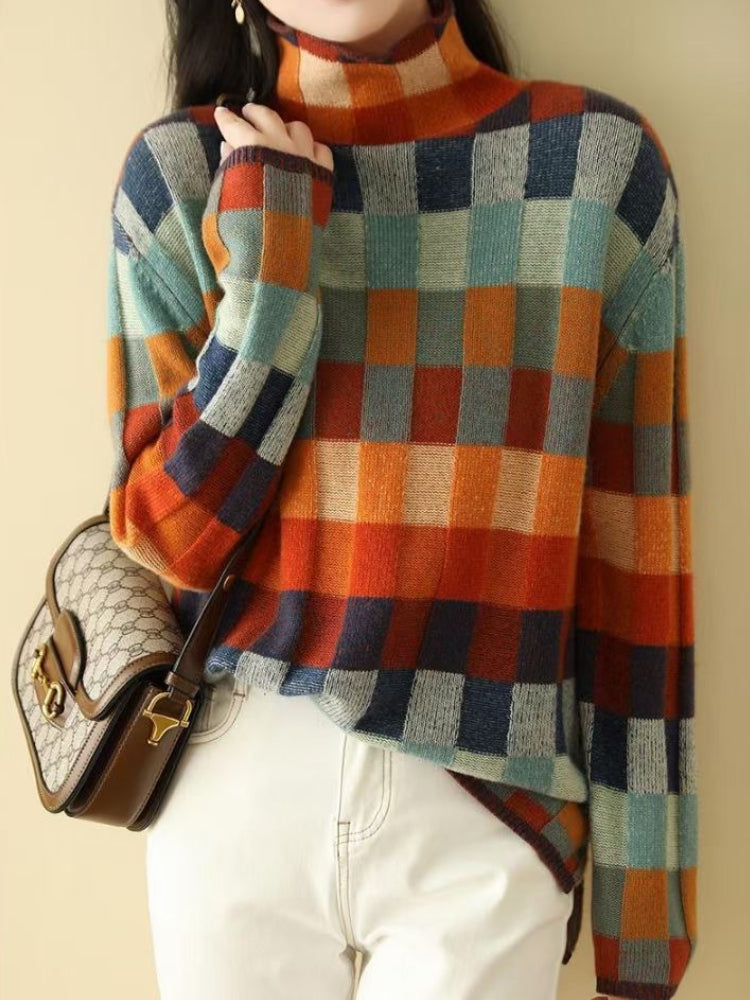 Farverig, blød og varm sweater