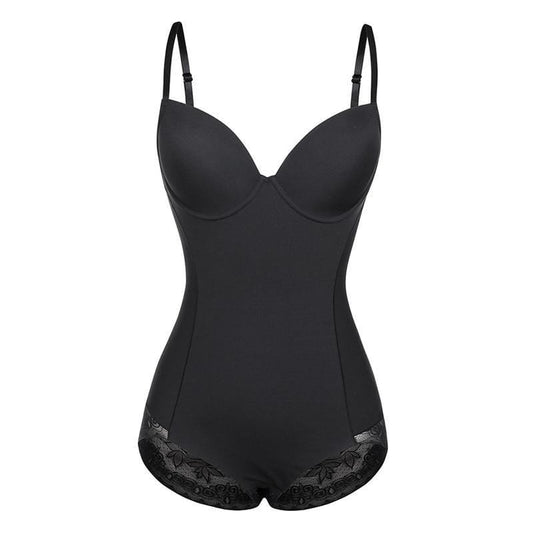 Figurformende bodysuit med blondekant til kvinder