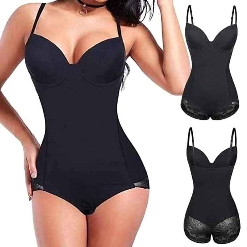 Figurformende bodysuit med blondekant til kvinder