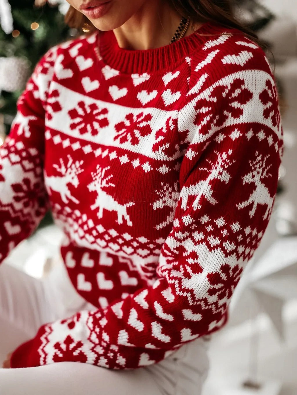 Figursyet julesweater til damer