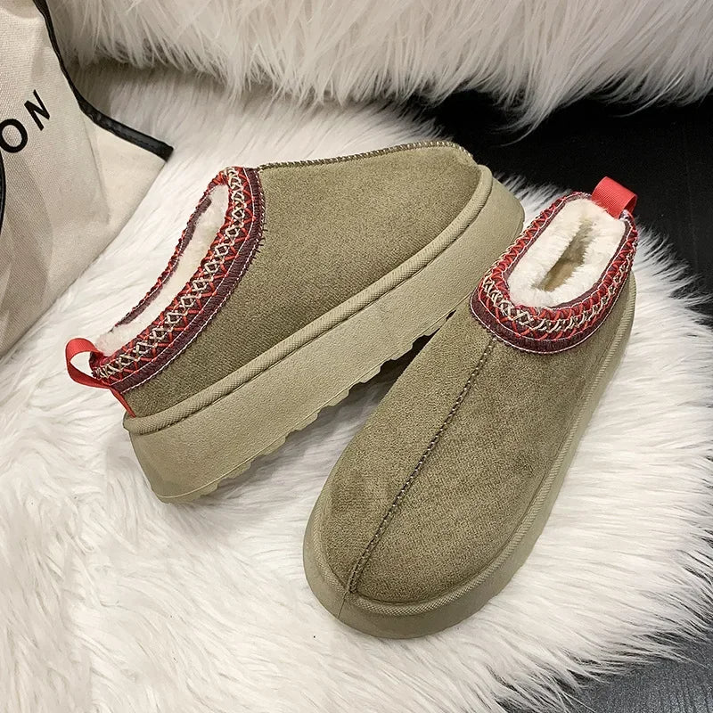 Fleeceforede slip-on-mules til damer til koldt vejr