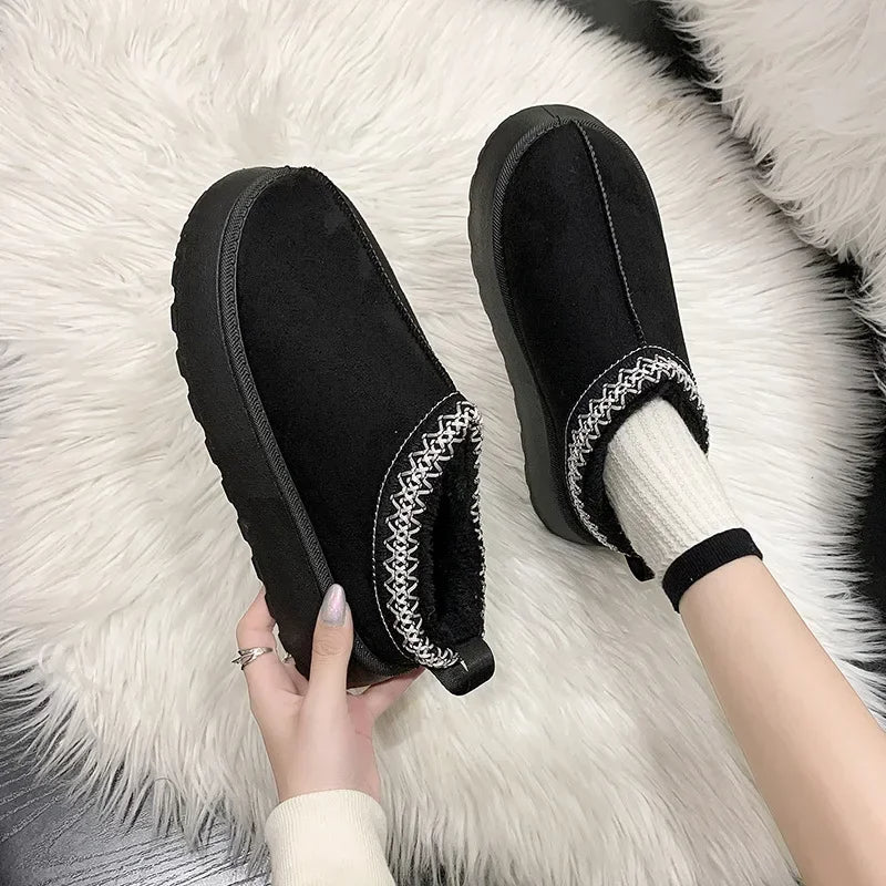 Fleeceforede slip-on-mules til damer til koldt vejr