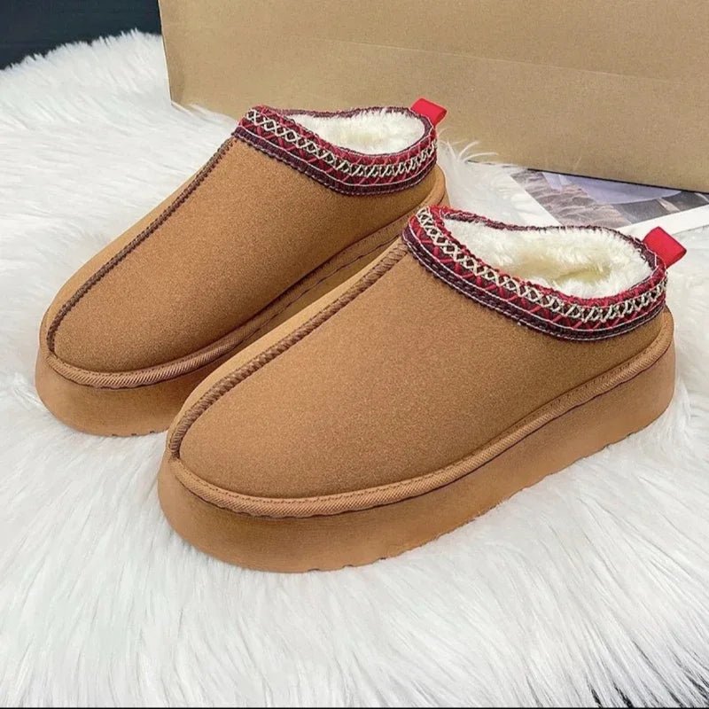 Fleeceforede slip-on-mules til damer til koldt vejr