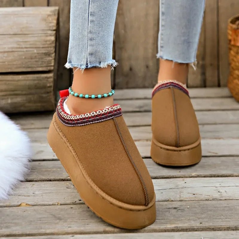 Fleeceforede slip-on-mules til damer til koldt vejr