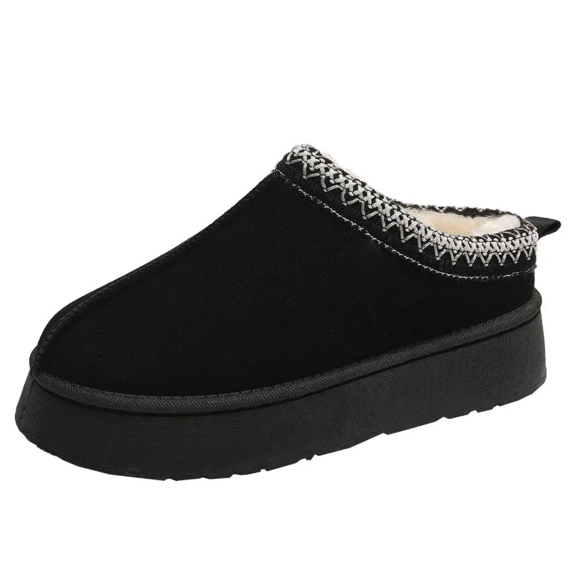 Fleeceforede slip-on-mules til damer til koldt vejr