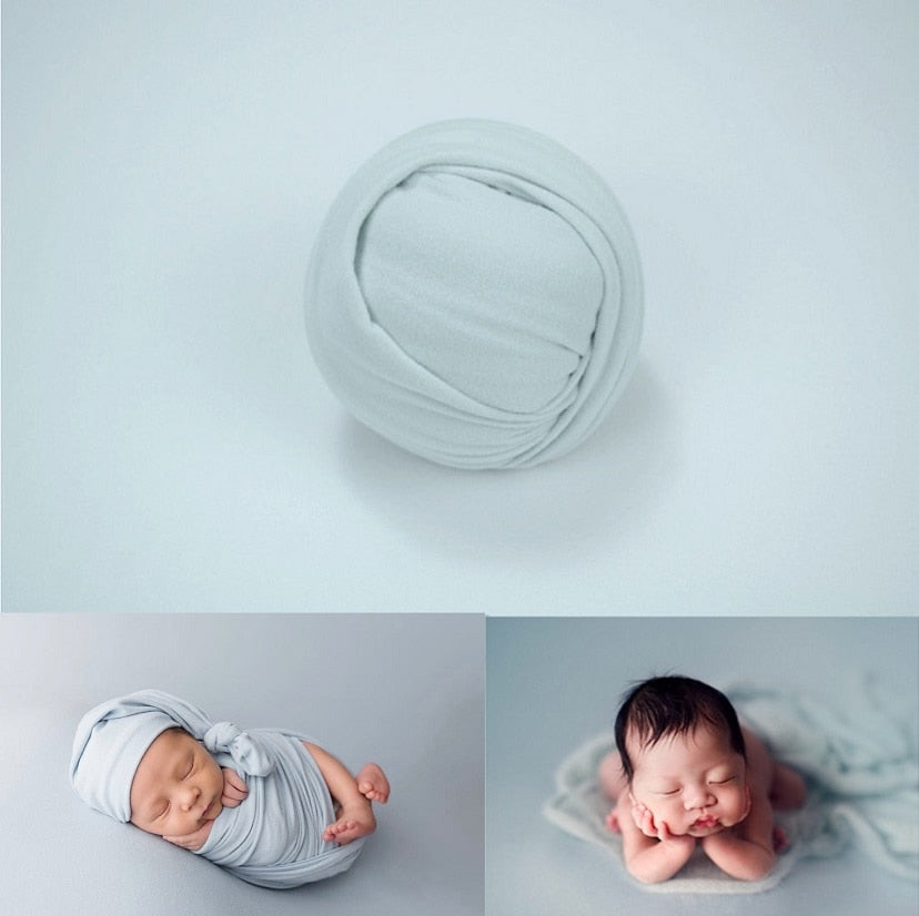 Fotorekvisitter til baby – sæt med svøb og baggrundstæppe