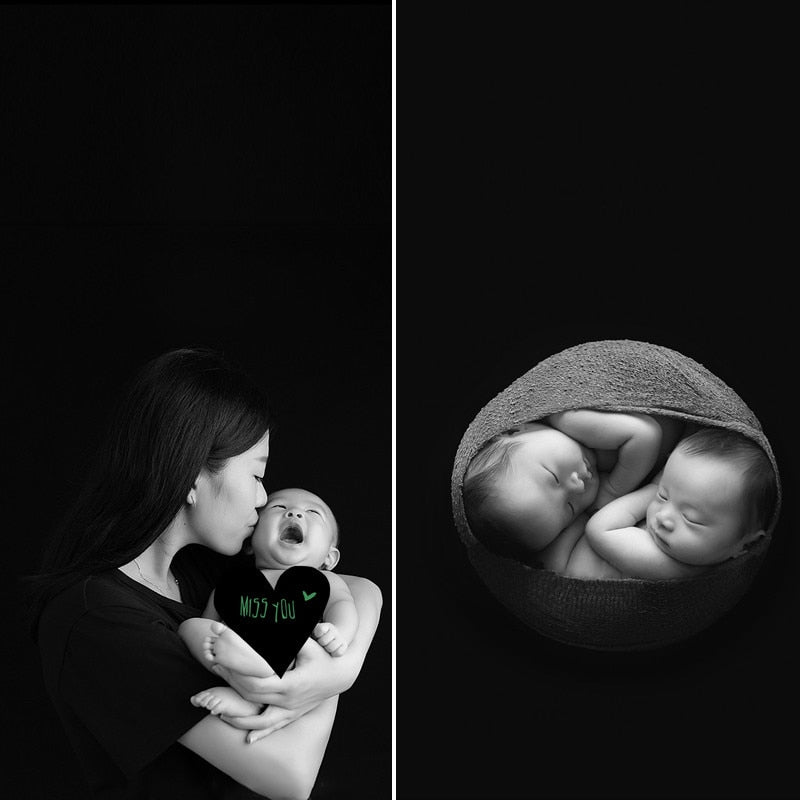 Fotorekvisitter til baby – sæt med svøb og baggrundstæppe
