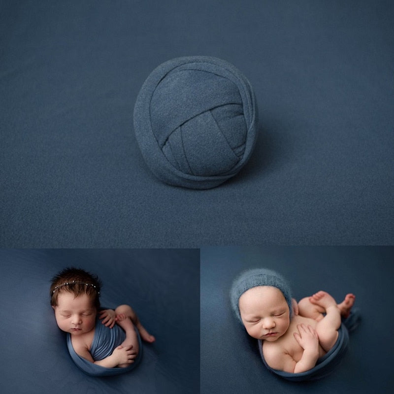 Fotorekvisitter til baby – sæt med svøb og baggrundstæppe