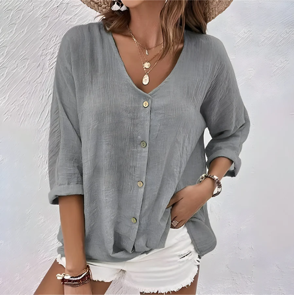 Gennemknappet damebluse
