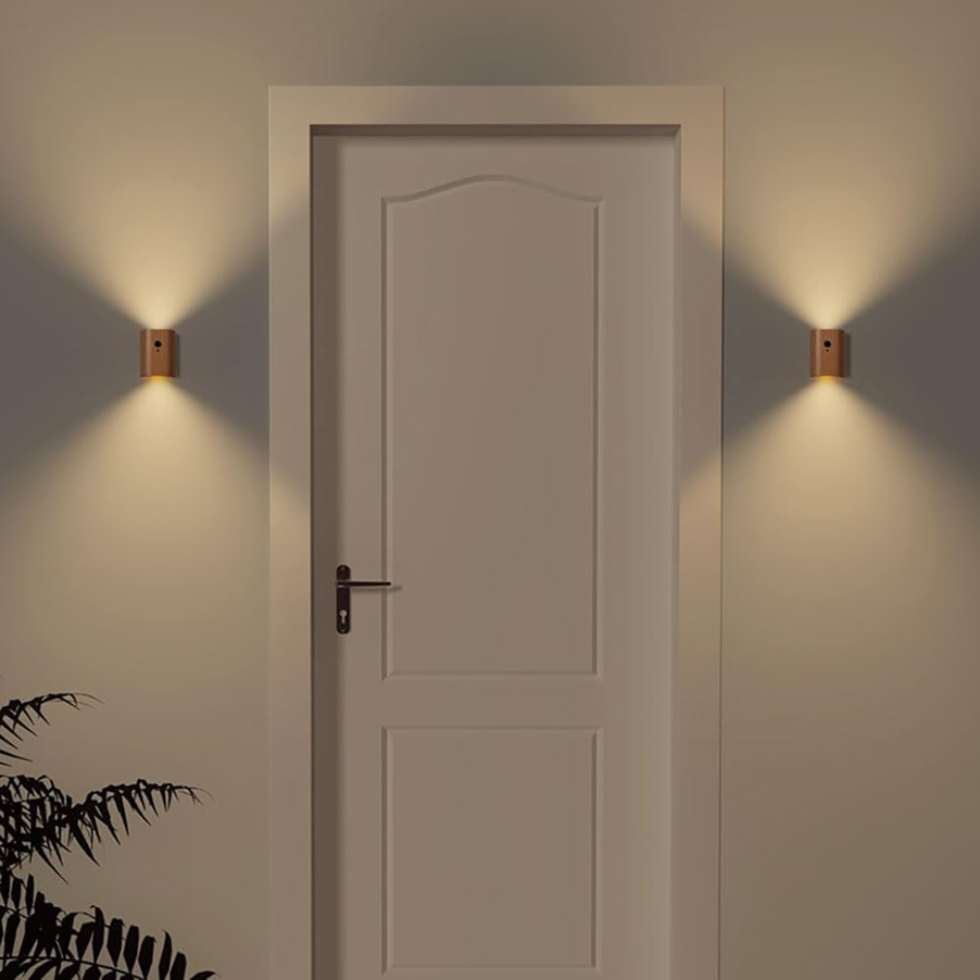 Genopladelig LED-væglampe med bevægelsessensor – varm hvid