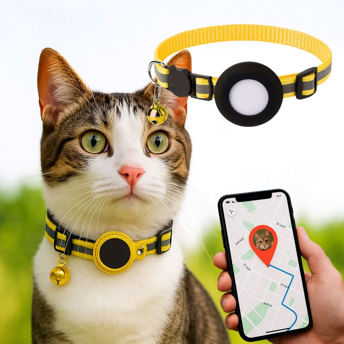 GPS-halsbånd til katte med refleksdesign