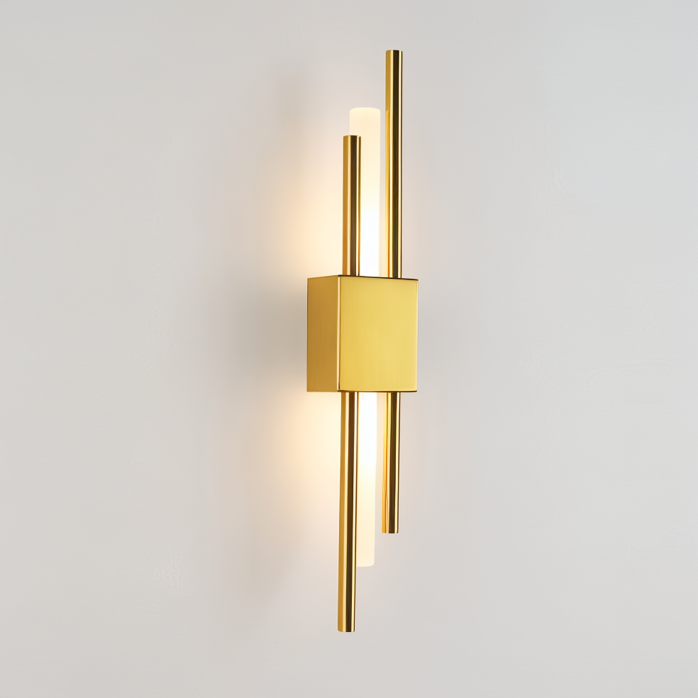 Guld/sort væglampe - Luksuriøst lineært design, justerbar varm/neutral/kold belysning