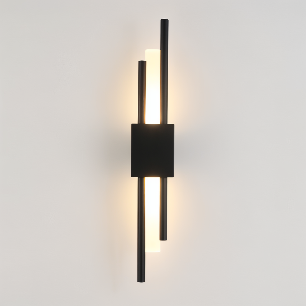 Guld/sort væglampe - Luksuriøst lineært design, justerbar varm/neutral/kold belysning