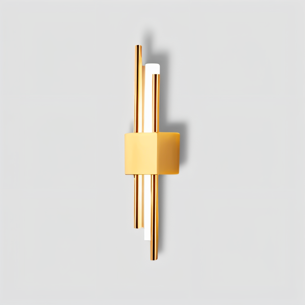 Guld/sort væglampe - Luksuriøst lineært design, justerbar varm/neutral/kold belysning