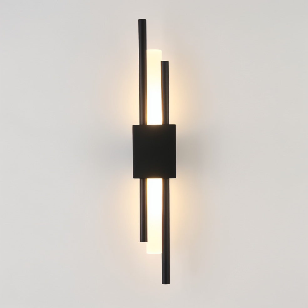 Guld/sort væglampe - Luksuriøst lineært design, justerbar varm/neutral/kold belysning