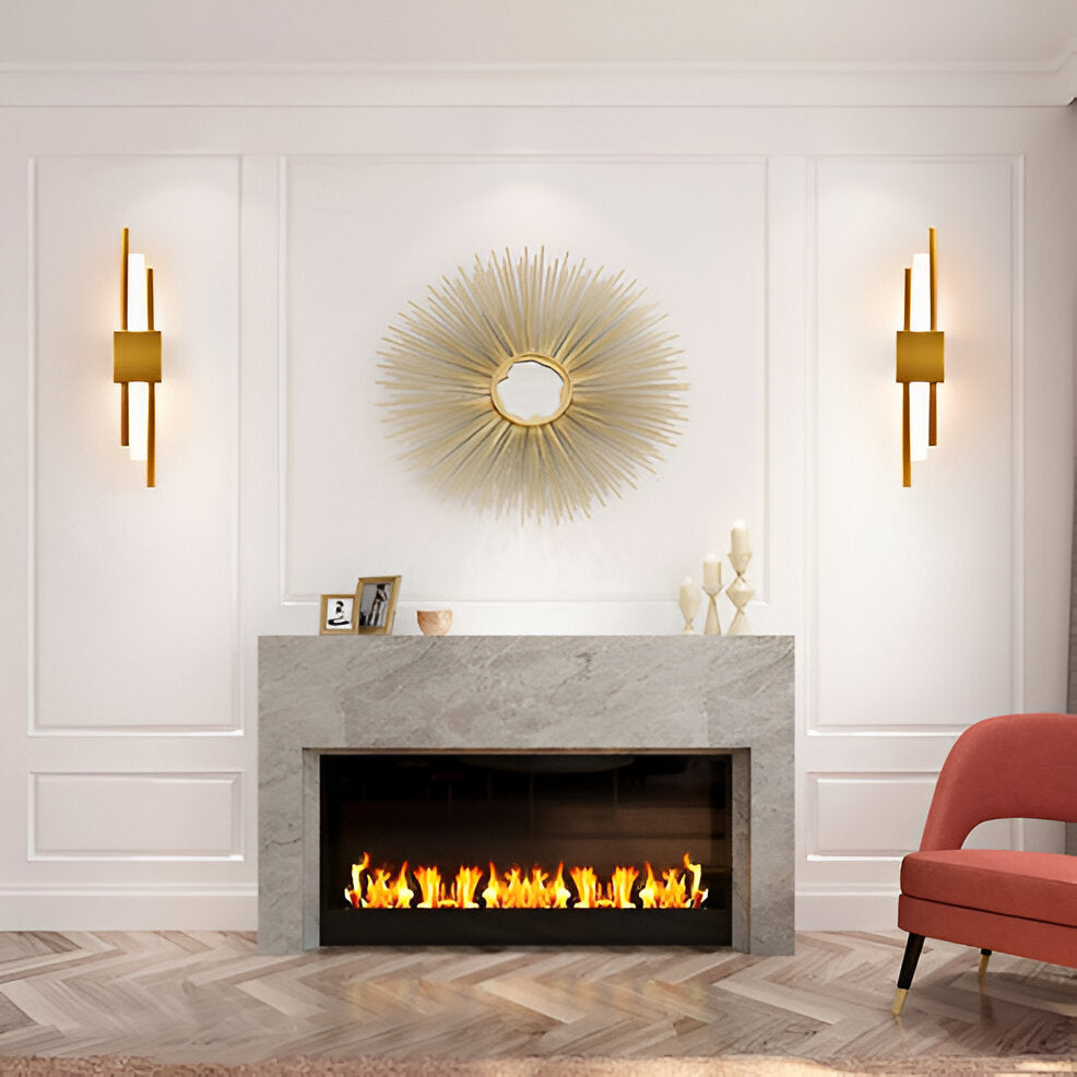 Guld/sort væglampe - Luksuriøst lineært design, justerbar varm/neutral/kold belysning