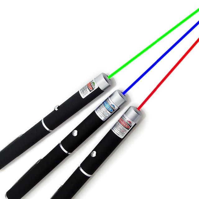 Højtydende laserpointer i flere farver – rød, grøn, blåviolet