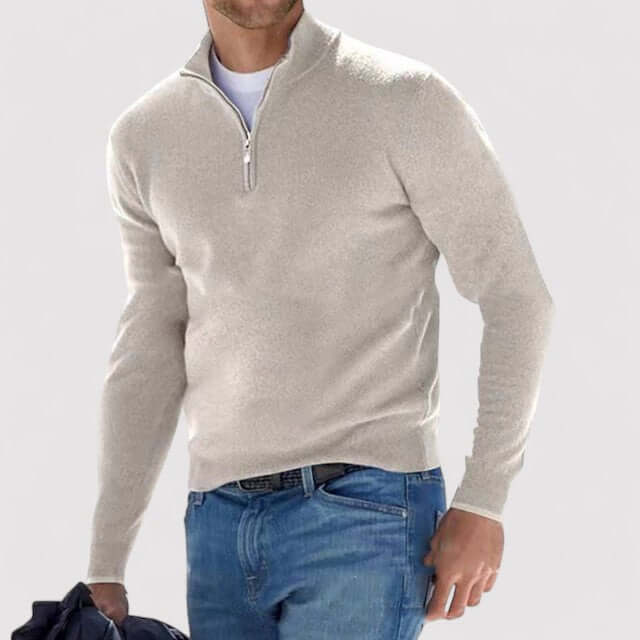 Half-zip sweater til mænd
