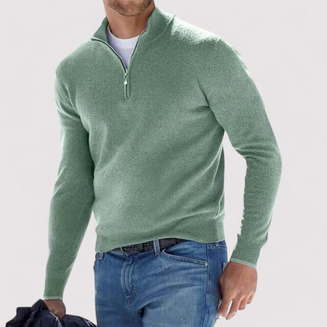 Half-zip sweater til mænd