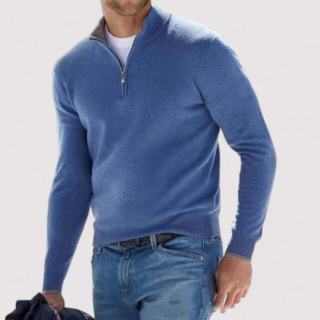 Half-zip sweater til mænd