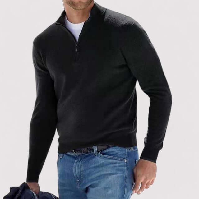 Half-zip sweater til mænd